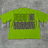 100% Cotton Boxy Oversized Cropped T-Shirt with DTG Print