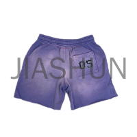 Acid Wash Drawstring Oversized Sweat Shorts with DTG Print
