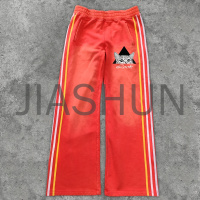 Embroidered Cotton Wide Leg Windbreaker Pants