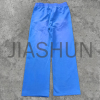 Embroidered Cotton Wide Leg Windbreaker Pants