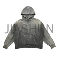 Distressed Acid Wash 100% Cotton Heavyweight Hoodie