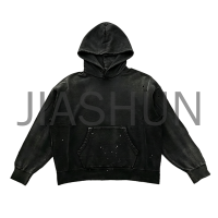Distressed Acid Wash 100% Cotton Heavyweight Hoodie
