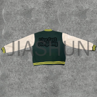 Chenille Patch Logo Wool Varsity Jacket PU Leather Sleeves