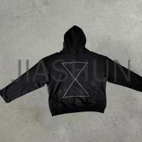Stone Acid Wash Distressed Oversized Hoodie with Patch Logo
