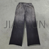 Sun-Faded Cut and Saw Bottom Distressed Sweatpants