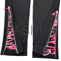 Cotton Flare Sweatpants with Drawstring Zip Pocket