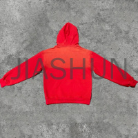 Heavyweight Cotton Acid Wash Distressed Hoodie with DTG Print