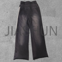 Baggy Double Waist Side-Stripe Knitted Sweat Pants