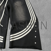 Baggy Double Waist Side-Stripe Knitted Sweat Pants