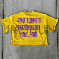 Oversized Boxy Raw Hem Heavyweight T-Shirt with DTG Print