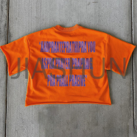 Oversized Boxy Raw Hem Heavyweight T-Shirt with DTG Print