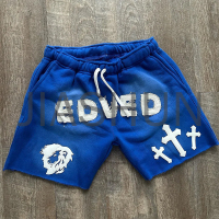 Heavyweight French Terry Baggy Shorts with Distressing Embroidery