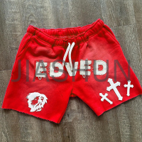 Heavyweight French Terry Baggy Shorts with Distressing Embroidery
