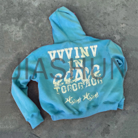 Stone Washed Hoodie with DTG Print