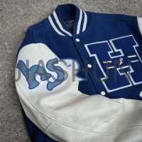Cotton Duffle Racing Motorcycle Jacket with Embroidery Patch
