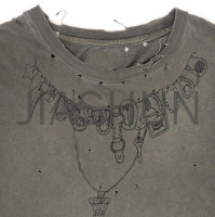 100% Cotton Short Sleeve T-Shirt with Logo Print DTG