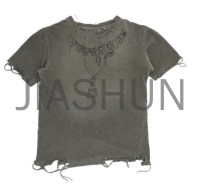100% Cotton Short Sleeve T-Shirt with Logo Print DTG