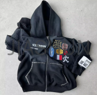 Heavyweight French Terry Hoodie with Diamond Embroidery