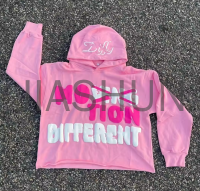 Oversized Dropped Shoulder Hoodie Puff Print Raw Cut