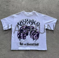 Oversized Graphic T-Shirt with Screen Printed Distressed Patch