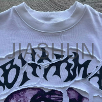 Oversized Graphic T-Shirt with Screen Printed Distressed Patch