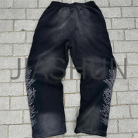 Acid Wash High Waist Wide Leg Baggy Stacked Sweatpants