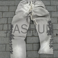 Acid Wash High Waist Wide Leg Baggy Stacked Sweatpants