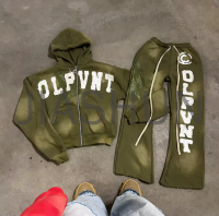Distressed 100% Cotton Hoodie and Sweatpants Set