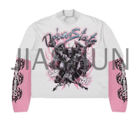 Double Layer Long Sleeve T-Shirt with Graphic Screen Print