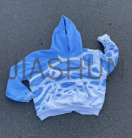 Vintage Washed Logo Hoodie with Striped Line Stitching