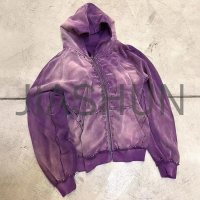 Acid Wash Rhinestone Hoodie