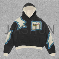 Heavyweight Oversized Washed Distressed Hip-Hop Hoodie