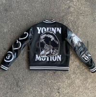 Vintage Wool Letterman Jacket with Patchwork