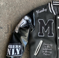 Vintage Wool Letterman Jacket with Patchwork