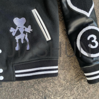 Vintage Wool Letterman Jacket with Patchwork