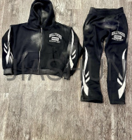 Acid Wash Zip-Up Tracksuit Set