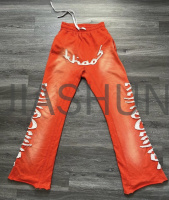 Faded Acid Washed Distressed Embroidery Patch Applique Flare Pants