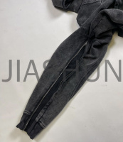 Distressed Stone Acid Wash Oversized Zip-Up Hoodie