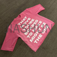 Distressed 100% Cotton T-Shirt with Screen Print