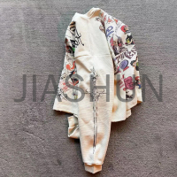 300gsm Cotton Distressed Waffle Knitted Long Sleeve T-Shirt