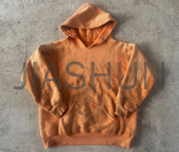Acid Wash Sun-Faded Heavyweight French Terry Hoodie with Logo Print