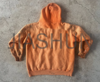 Acid Wash Sun-Faded Heavyweight French Terry Hoodie with Logo Print