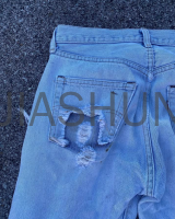 Vintage Light Wash Distressed High Waist Straight Denim Jeans