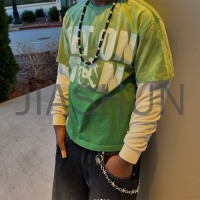 Acid Wash Oversized Long Sleeve T-Shirt with DTG Print