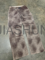 Rhinestone Washed Distressed Jeans