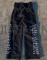 Vintage Wash Distressed Patchwork Sweatpants with Embroidery