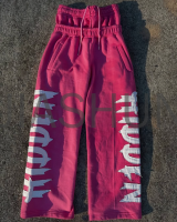Vintage Wash Distressed Patchwork Sweatpants with Embroidery