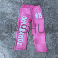 Cotton Sun Faded Vintage Wide-leg Applique Sweatpants