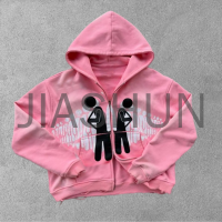 Cotton Acid Washed Zip-Up Hoodie