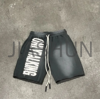 Acid Wash Patch Embroidery Vintage Cut Edge Shorts